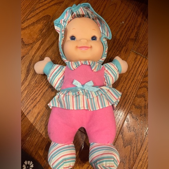 Goldberger Giggles Baby Doll 13" Plush Soft Toy Rubber Face - Sound - Picture 1 of 8